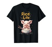 Rice Is Life Bol de riz mangeant un cochon T-Shirt