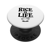 Rice is Life Funny Foodie pour Les Amateurs de Nourriture PopSockets PopGrip Adhésif
