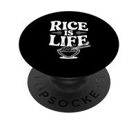 Rice is Life Funny Foodie pour Les Amateurs de Nourriture PopSockets PopGrip Adhésif