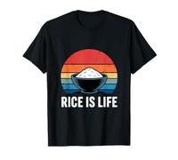 Rice Is Life Rétro Vintage Sunset T-Shirt