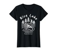 Rice Lake Vancouver Colombie-Britannique T-Shirt Graphique avec Valeur, Femme, Noir, M