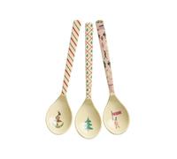 Rice Lot de 3 cuillères à café - Imprimé Noël - Vaisselle en mélamine pour enfants - Pour camping, barbecue, pique-nique - Incassables - Sans BPA - Vaisselle en plastique réutilisable