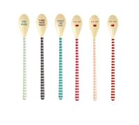 Rice, Lot de 6 cuillères à Latte en mélamine assorties