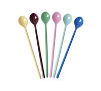 Rice, lot de 6 cuillères à latte en mélamine, modèles assortis