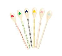 Rice - Lot de 6 cuillères à latte - Motif cœur - En mélamine