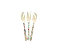 Rice Lot de 6 fourchettes à gâteau en mélamine Motif floral