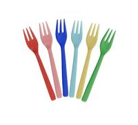 Rice Lot de 6 fourchettes à gâteau en mélamine multicolore