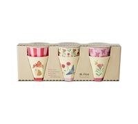 Rice Lot de 6 petits gobelets en mélamine pour enfant - Rose - Happy Forest Prints