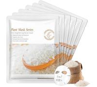 Rice Mask,Masque de Visage Avec Extrait de Riz, Masque Facial Natural Rice Mask, Masque de Collagène, Masque Coréen Visage pour Hydrater, Antirides, Nettoyer,Masque Visage Coreen (6PC)