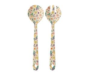 Rice - Melamine Salad Spoon & Fork - Wild Flowers Print