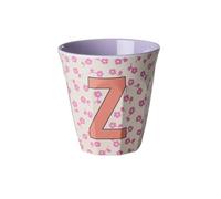 Rice Melmain Gobelet à motif floral moyen - Lettre Z - Gobelets pour enfant Gobelets de camping Vaisselle de camping Tasse en mélamine incassable sans BPA