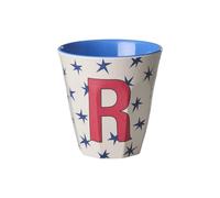 Rice Melmain Gobelet moyen étoiles - Lettre R - Gobelets pour enfant - Vaisselle de camping - Tasse en mélamine incassable sans BPA 250 ml