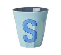 Rice Melmain Gobelet moyen - Lettre S - Gobelet pour enfant - Gobelets de camping - Vaisselle de camping - Verre en mélamine incassable sans BPA 250 ml