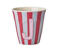 Rice Melmain Gobelet moyen pour garçon - Lettre J - Gobelet pour enfant - Gobelets de camping Vaisselle de camping Tasse en mélamine incassable sans BPA 250 ml