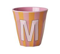 Rice Melmain Gobelet moyen pour garçon - Lettre M - Gobelet pour enfant - Gobelets de camping Vaisselle de camping Tasse en mélamine incassable sans BPA 250 ml