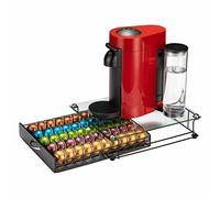 Rice rat Vertuo Support de capsules de café avec tiroir en verre pour placard Vertuoline pour comptoir Classe 50 dosettes (avec poignée)