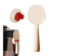Rice Spoon, Standing Scooper, Suction Cup Base, Anti Slip Handle, Non Stick Exterior, White, Cooking Accessory, Excellent for Daily Meal Prep and Kitchen Organization