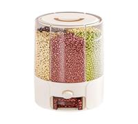 Rice Storage Container,Cereal Storage Container - Food-grade Anti-gnat Rotatable Anti-moisture With Dividers For Cooking Baking Pantry Oats Kitchen Grains Pet Treat Beans Flour