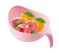 Rice Strainer Bowl - Multi-functional Side Filter, Ergonomic Hold Tilted Base Drainer, Dishwasher Safe Kitchen Vegetable Drain Basket, Grey Sifter For Tomato Pea Fruit Food Washing