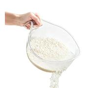 Rice Strainer, Rice Washing Bowl with Handle, Rice Rinser Strainer, Fine Hole Rice Drainer Strainer for Rice, Grains, Fruits and Vegetables (#B)