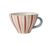Rice Tasse à thé en céramique, rose, 0,15 l | Rayures peintes à la main