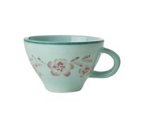 Rice Tasse à thé en céramique, vert clair, 0,15 l | Fleur de vigne peinte à la main