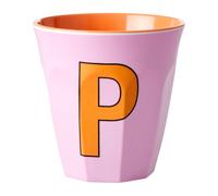 RICE Tasse en mélamine Rice medium lettre P 30 cl Pink
