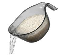 Rice Washing Bowl with Drain Holes & Pour Spout, Hanging Colander Strainer for Kitchen Sink - BPA-Free, for Rice, Fruits, Vegetables & Pasta, Smoky Grey