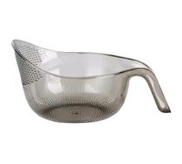 Rice Washing Bowl with Handle, Multipurpose Colander Strainer for Rinsing Rice, Grains, Fruit, & Vegetables, BPA-Free Design (Black,2* S)