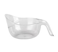 Rice Washing Bowl with Handle, Multipurpose Colander Strainer for Rinsing Rice, Grains, Fruit, & Vegetables, BPA-Free Design (White,S+L)