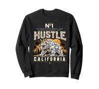 Rich California Diamond Bear Golden Crown Sunset Art Sweatshirt
