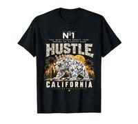 Rich California Diamond Bear Golden Crown Sunset Art T-Shirt Graphique avec Valeur