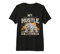 Rich California Diamond Bear Golden Crown Sunset Art T-Shirt Haut de Gamme