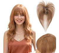 Rich Choices Extension a Clip Cheveux Naturel Toupet Avec Frange 14g Volumateur Capillaire Femme Cheveux Naturel, 25cm #6 Marrone Chiaro