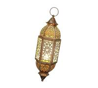 Rich Iron Chandelier Bougeoirs en Fer sur Le thème des Marocains for Jardin Décoration de cheminée(White Brush Gold,S)