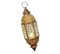 Rich Iron Chandelier Bougeoirs en Fer sur Le thème des Marocains for Jardin Décoration de cheminée(White Brush Gold,L)