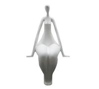 Rich Iron Décoration d'intérieur Modern Statue Figurine Decorative Statues Woman Yoga Home in Resin Ornaments Accessoires de Bureau Amusants(White a,Matte)