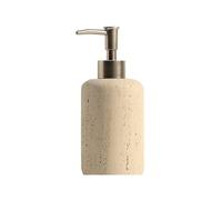 Rich Iron Distributeur de savon liquide rechargeable en pierre beige travertin liquide bouteilles de shampooing liquide en marbre distributeur de savon pour les mains pour salle de bain et cuisine