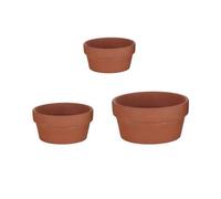 Rich Iron Pots de Fleurs Pot de Fleurs en Terre Cuite d'intérieur et d'extérieur, 3 pièces, Pots Argile Rouge Grand Calibre Décoration printanière