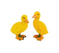 Rich Iron Statues Mignonnes Statues de Canards Jaunes Miniatures en résine, 1 Paire, Sculpture d'extérieur Décoration de Jardin(Standing)