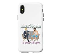 Rich Poor People Funny Class Satire Meme Citation Dark Humour Coque pour iPhone X/XS