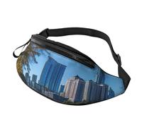 Rich&Rabbit Austin Texas Print Sac banane multifonction pour randonnée, voyage, course à pied, randonnée en montagne, noir, One Size