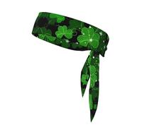 Rich&Rabbit Bandeau de sport double face avec imprimé feuilles de la Saint-Patrick - Unisexe - Pour toutes les tailles de tête