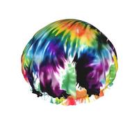 Rich&Rabbit Bonnet de douche avec imprimé coloré pour femme, élastique et réutilisable, résistant aux fuites, double couche