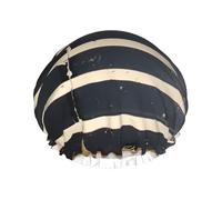 Rich&Rabbit Bonnet de douche classique imprimé noir pour femme, élastique, réutilisable, anti-fuite, double couche