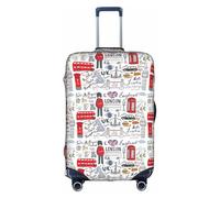 Rich&Rabbit Housse de protection lavable pour valise imprimée I Love London (45,7 à 81,3 cm), blanc, Medium