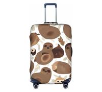 Rich&Rabbit Housse de protection pour bagage - Motif paresseux - Lavable - Marron - 45,7 - 81,3 cm, blanc/jardin opulent, L