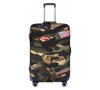 Rich&Rabbit Housse de protection pour bagages de voyage, lavable, motif drapeau américain, camouflage, 45,7 à 81,6 cm, blanc, M