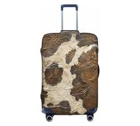 Rich&Rabbit Housse de valise en cuir de vachette marron avec impression artistique lavable 45,7 à 81,3 cm, blanc/jardin opulent, xl