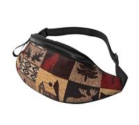 Rich&Rabbit Lodge Bear Sac banane multifonction avec imprimé cerf pour randonnée, voyage, course à pied, randonnée en montagne, noir, One Size